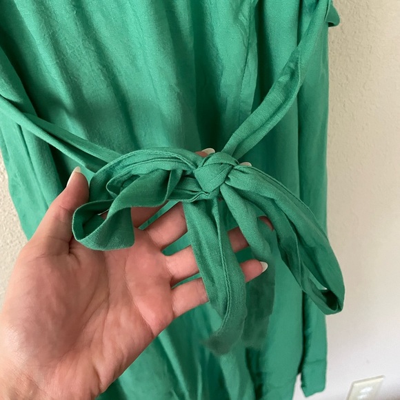 Green Wrap Dress Size L - Picture 2 of 10